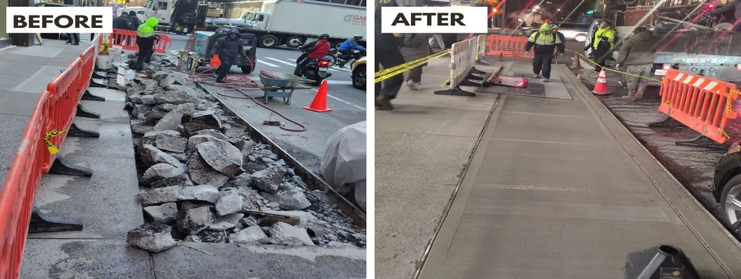 uneven sidewalks fixed and repaired in nyc